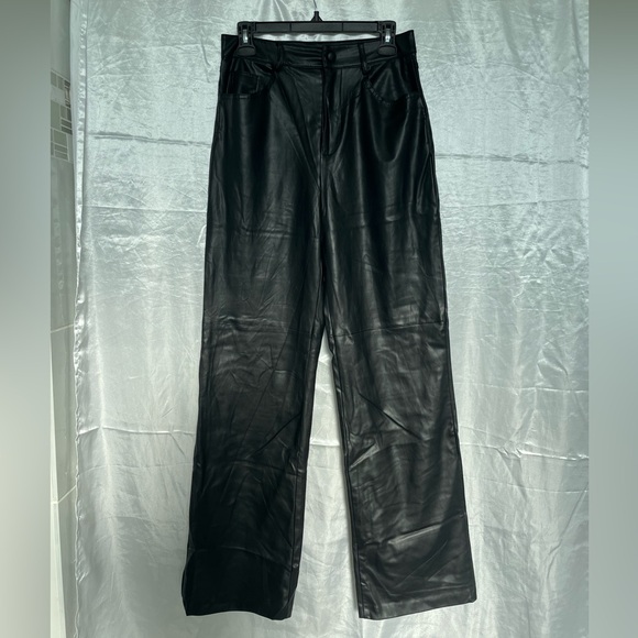 Black Zara Leather Pants, Size S - Picture 3 of 6